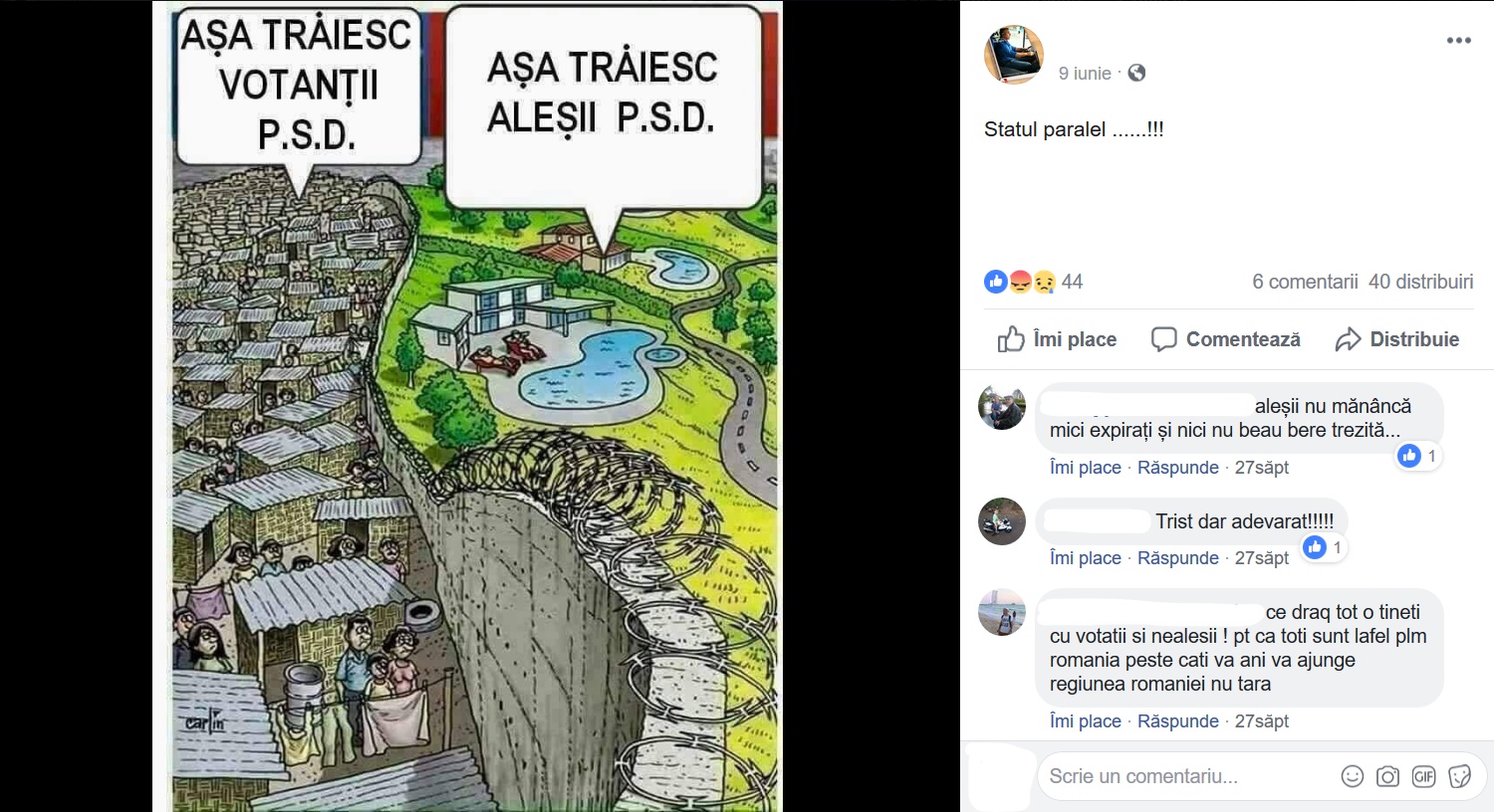 doua imagini paralele cu alesii PSD care traiesc o viata de lux si votantii PSD care traiesc in saracie