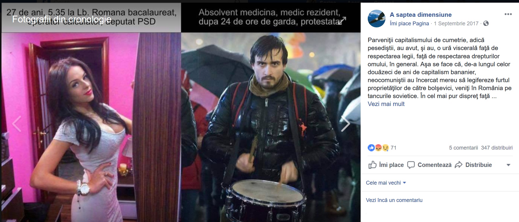 Protestatar #rezist vs politician PSD