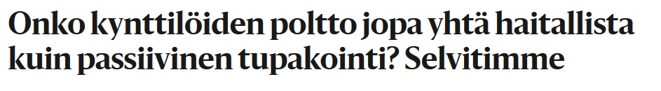 Kynttilöiden haitat