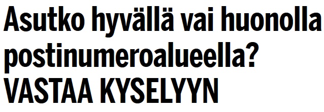 Kysely postinumeroista