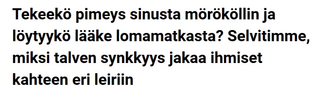 Otsikko pimeydestä