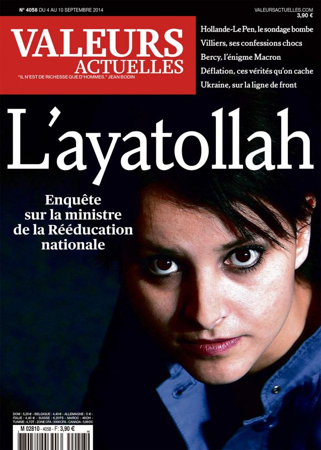 Couverture du magazine Valeurs Actuelles raciste