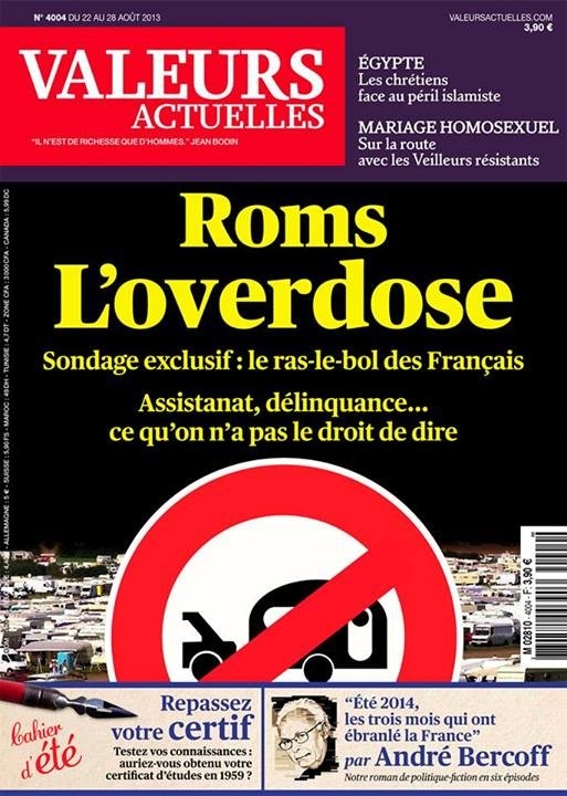 Une stigmatisante et raciste du magazine Valeurs Actuelles