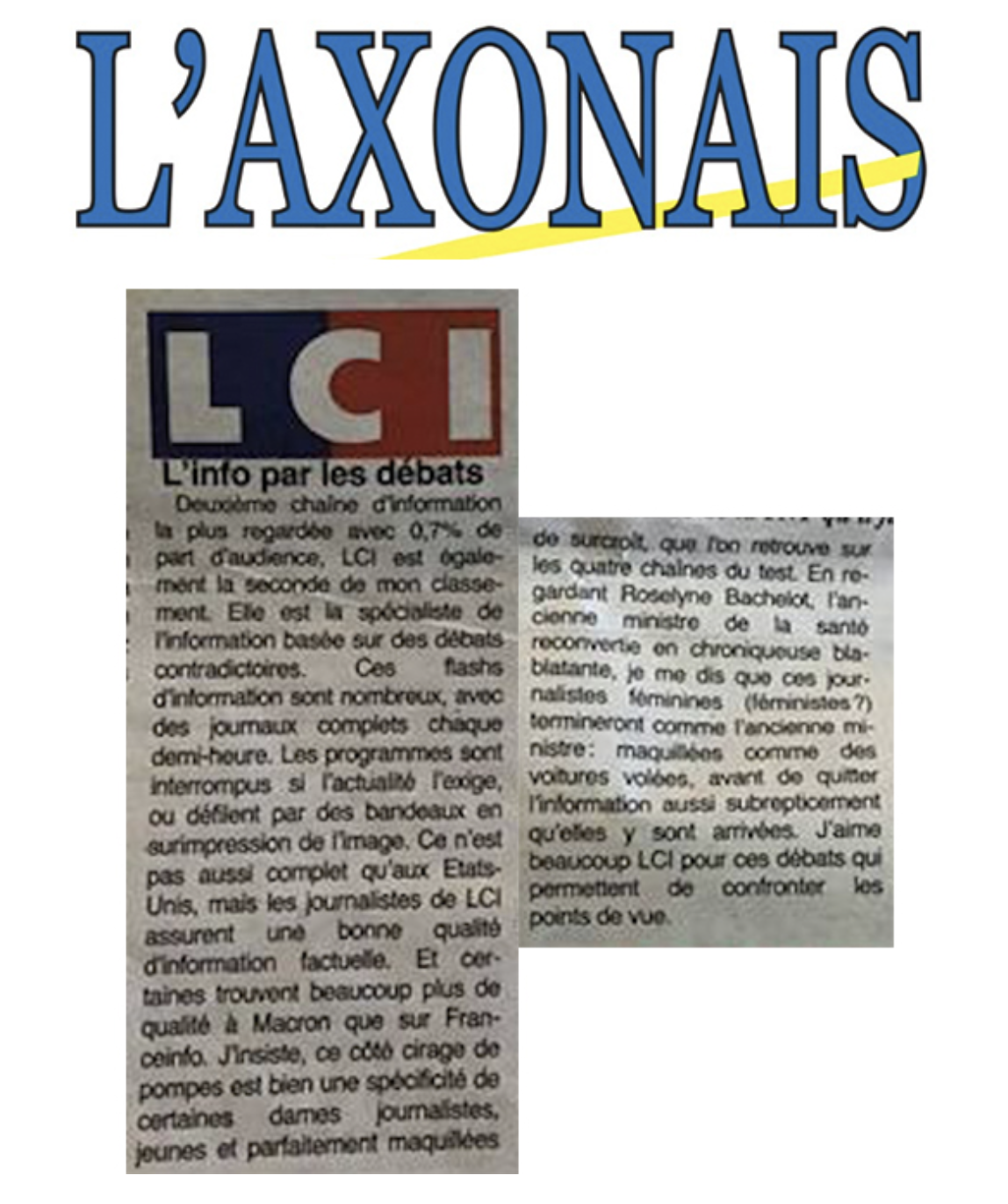 Article très sexiste dans l'axonais