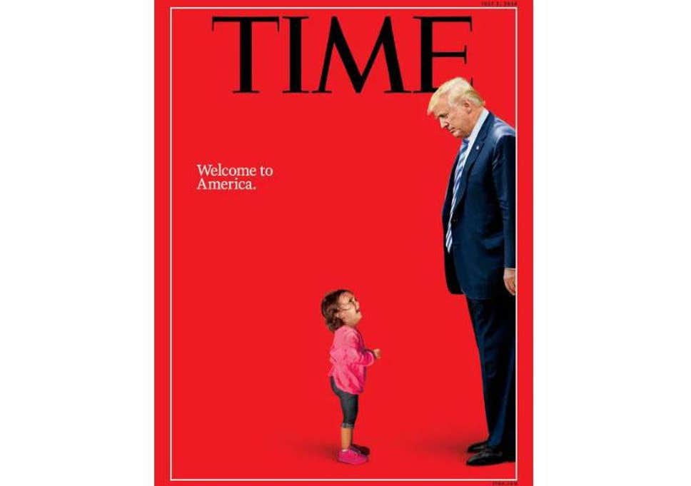 Time Magazine cover shows Trump looking down on crying migrant toddler