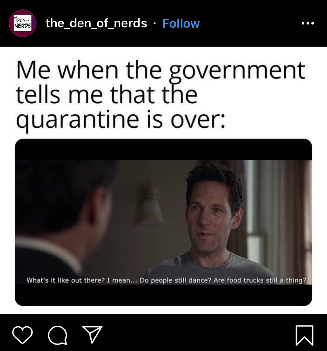 When the Government says the Quarantine is over