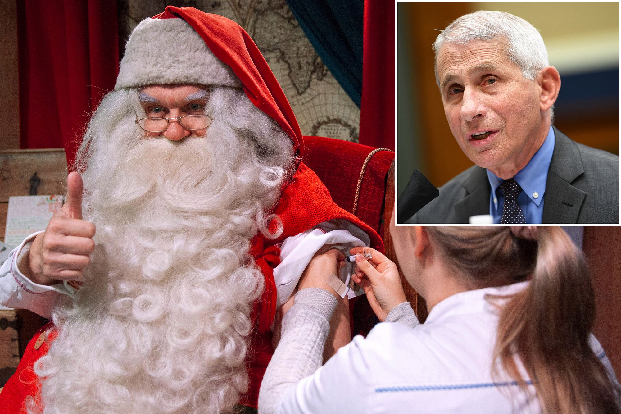 Santa getting vaxxed