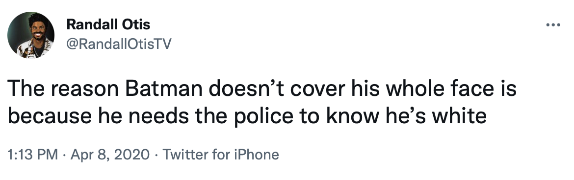 Batman has white privilege