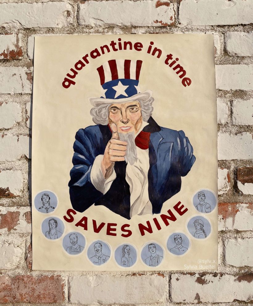 Another vintage world war one poster used to promote those who are sick to quarantine to keep those nine essential workers healthy to do their job
