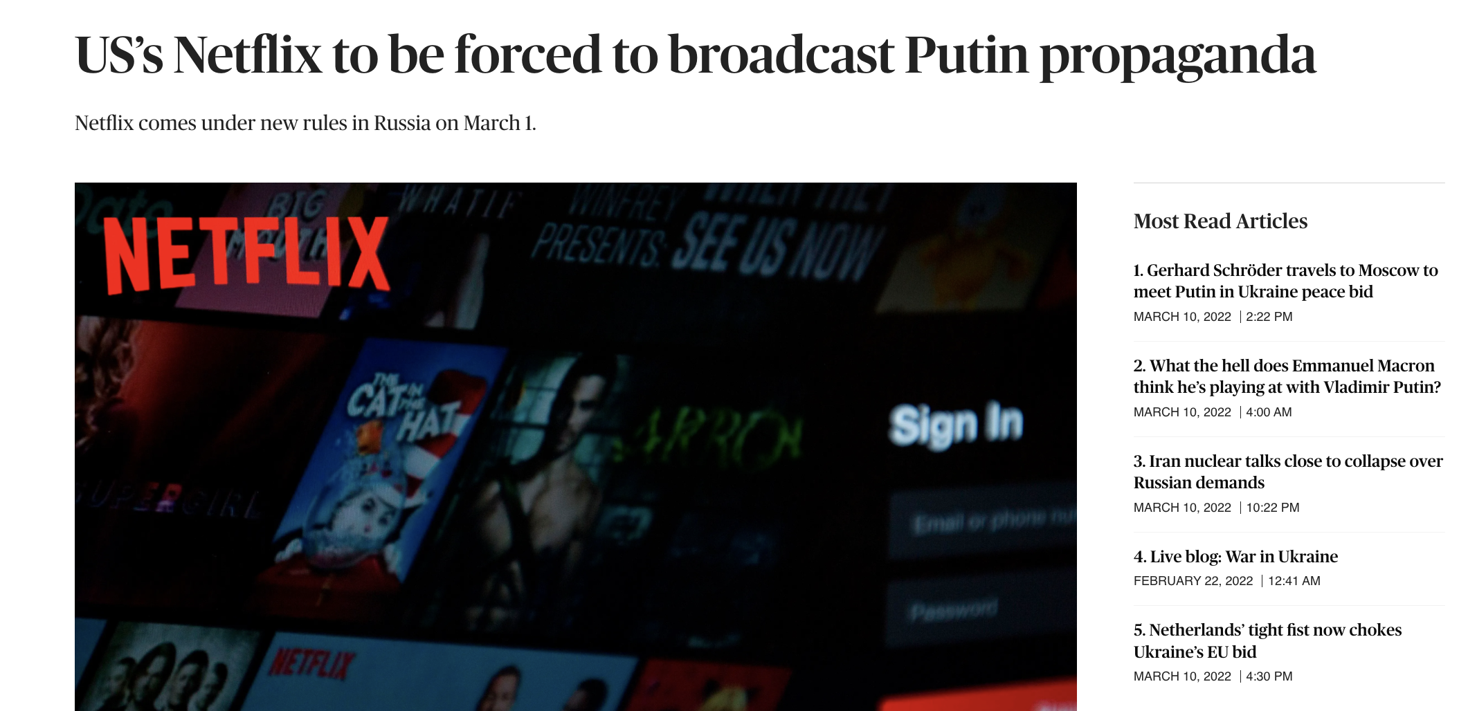 putin Netflix