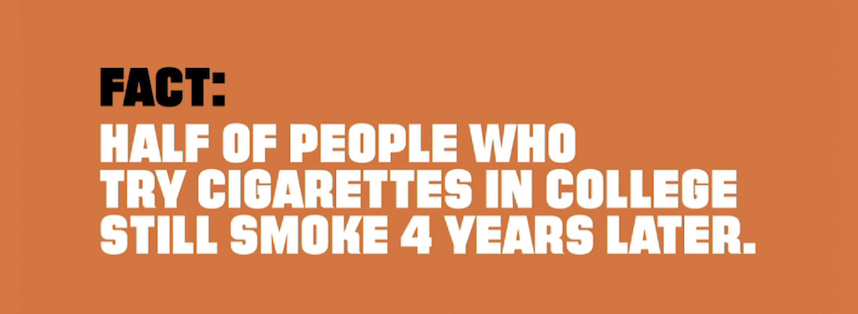 Half of people who try cigarettes in college still smoke four years later