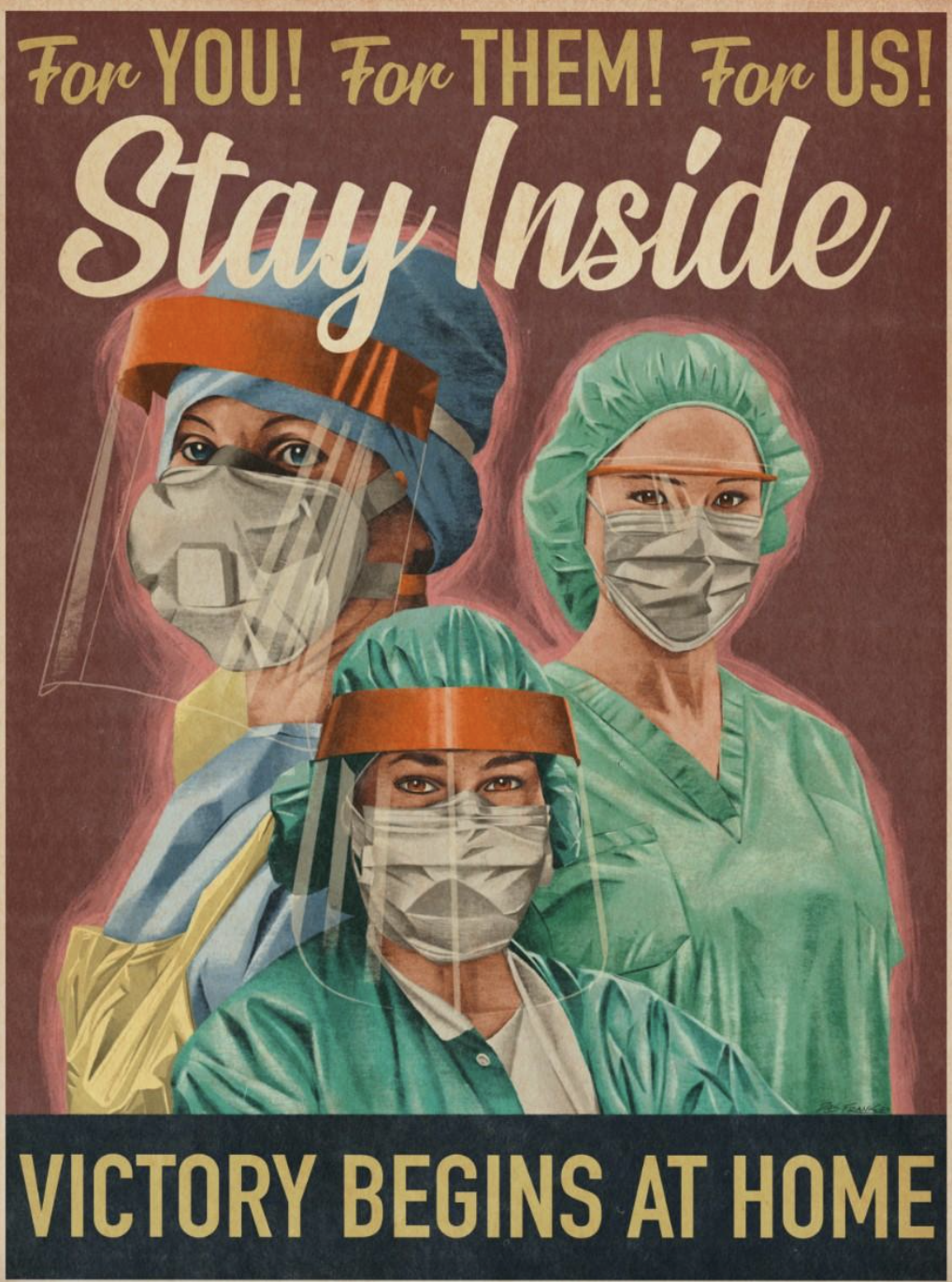 3 healthcare workers in masks / extra protective gear against covid-19.