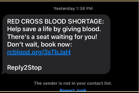 Red Cross Blood Shortage