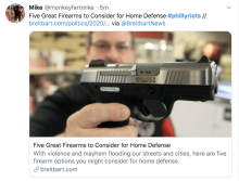 Breitbart gun propaganda during protests in Philadelphia