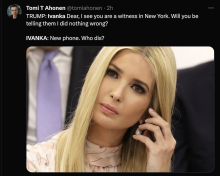 Ivanka Trump meme regarding Trump case 