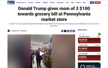 Donald Trump gives a mother money